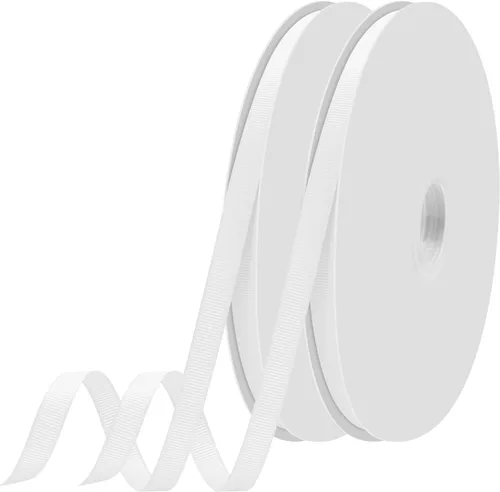 Miniatura 51 de Cinta blanca de grogrén de 1-1/2 pulgadas x 50 yardas para envolver regalos, muy adecuada para decoración de bodas, ramos, manualidades, costura