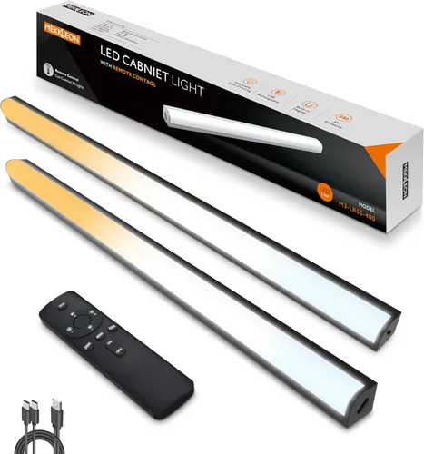 Miniatura 19 de Luces debajo del gabinete con control remoto, luces de clóset magnéticas y regulables, luz de tienda LED inalámbrica recargable por USB, luces