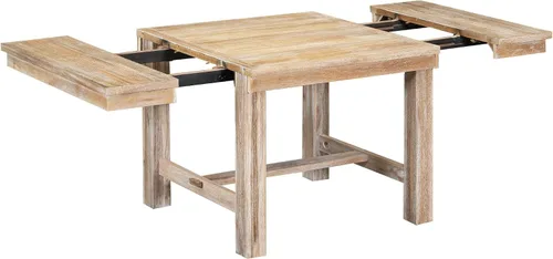 Miniatura 9 de Juego de mesa de comedor compacto de 6 piezas, juego de mesa de comedor de cocina de madera maciza con 4 sillas ergonómicas acolchadas y banco, mesa