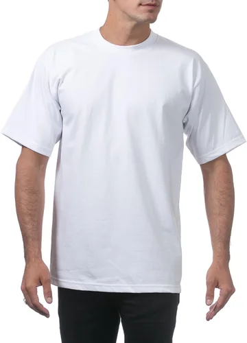 Miniatura 5 de Pro Club - Camiseta de manga corta para hombre, algodón pesado, cuello redondo