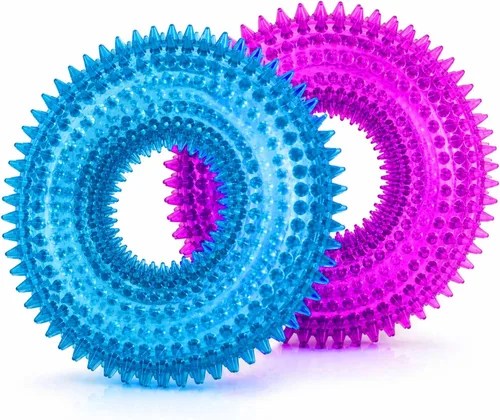 Miniatura 10 de ADUCK Juguetes masticables chirriantes para perros masticadores agresivos, limpieza de dientes para perros pequeños, medianos y grandes, juguete