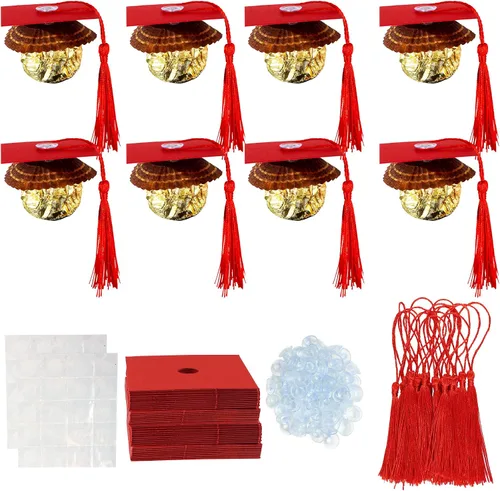Miniatura 35 de Gyufise 24 piezas Adornos para pastel de graduación 2026 con purpurina negra, clase de 2026, adornos para magdalenas con gorra de graduación