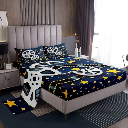 Miniatura 30 de Homewish Juego de sábanas de música de piano, tamaño Queen, juego de ropa de cama de notas musicales de 4 piezas para decoración de habitación
