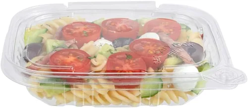 Miniatura 10 de Restaurantware Tamper Tek - Contenedores para llevar de 8 onzas, 100 recipientes a prueba de manipulaciones, tapa con bisagras, recipientes