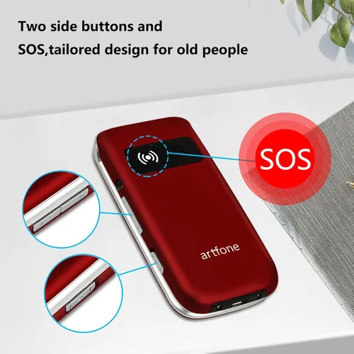Miniatura 6 de artfone Teléfonos abatibles 4G Volte desbloqueados para personas mayores丨Botones grandes teléfono celular para ancianos y niños丨Sonido claro丨Botón