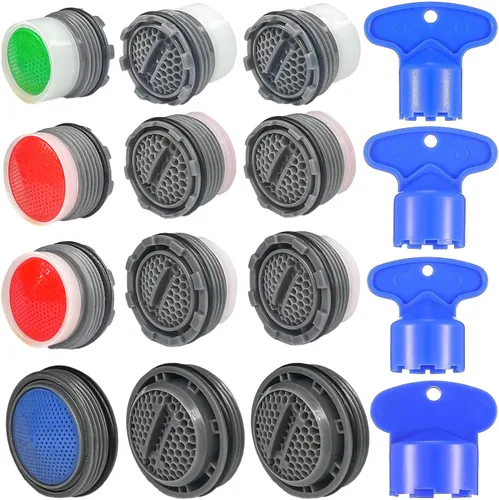 Miniatura 8 de BOETOADG 4 piezas de aireador de grifo M16.5, piezas de repuesto para grifo aireador de grifo enchufable para cocina, baño, fregadero aireador