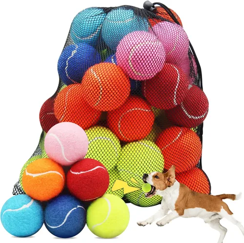 Miniatura 12 de Swingers Pelotas de tenis chirriantes para perro, pelotas de tenis de entrenamiento de 2.5 pulgadas, pelota de ejercicio para mascotas y perros