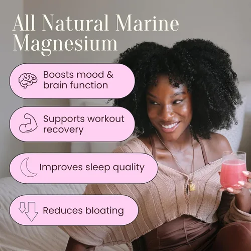 Miniatura 2 de Polvo de magnesio integral (30 porciones) de agua de mar del océano y algas rojas islandesas Ayuda a dormir, la función cerebral y la salud