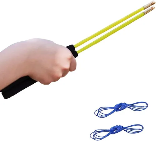 DSJUGGLING Palos de diablo de fibra de vidrio/palillos chinos Yoyo Diábolo con juego de cuerdas Pro Slide (amarillo, 14 pulgadas)