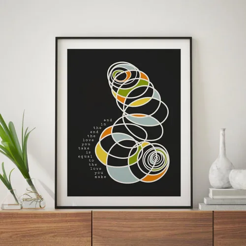 Miniatura 5 de The End - Póster de letra de canción, impresión artística moderna de mediados de siglo, arte musical de banda de rock, decoración estética