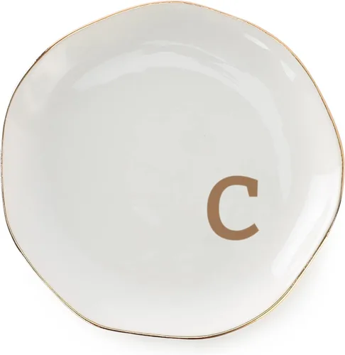 Miniatura 16 de Bandeja de joyería con iniciales para anillos con monograma en S, regalos de compromiso de boda para mujeres, amigas, hermana, cerámica blanca