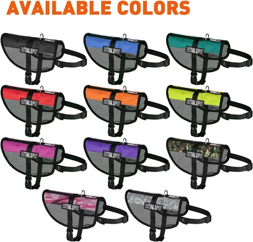 Miniatura 3 de DogLine 13"-16" maxaire Malla Chaleco para perros y 2 Apoyo emocional extraíbles Parches, Negro