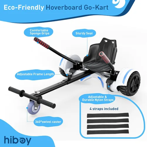Miniatura 8 de Hiboy HC-01 Hoverboard Seat Attachment for 6.5" 8" 8.5" 10" Hoverboards, Easy Assembly & Adjustable Frame Length Buggy Attachment, Hoverboard Go
