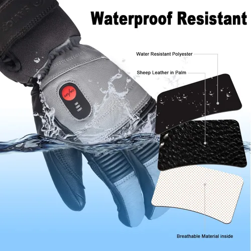 Miniatura 4 de SAVIOR HEAT Guantes de esquí con calefacción, batería recargable eléctrica, para hombres, mujeres, niños, invierno, snowboard, motocicleta