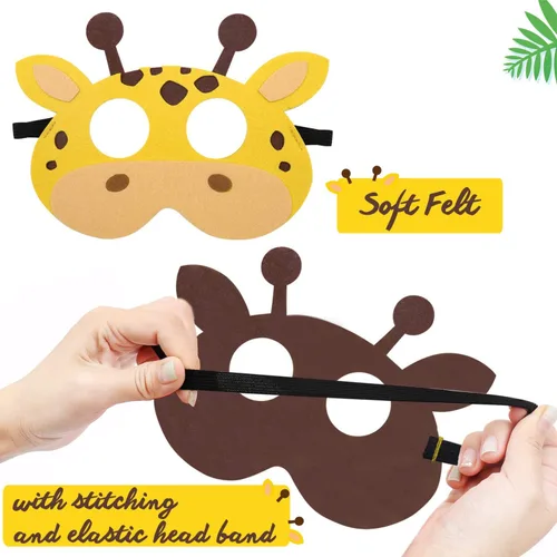 Miniatura 3 de CiyvoLyeen Party Animals Felt Masks Jungle Farm Forest Animals Theme Birthday Party Favors Party Supplies for Boys or Girls Animales salvajes - 12