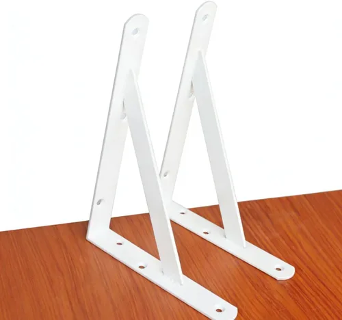 Miniatura 78 de Paquete de 16 soportes de estante resistentes negros de 20 pulgadas de largo x 12 pulgadas de alto con tornillos, soportes de estante de metal