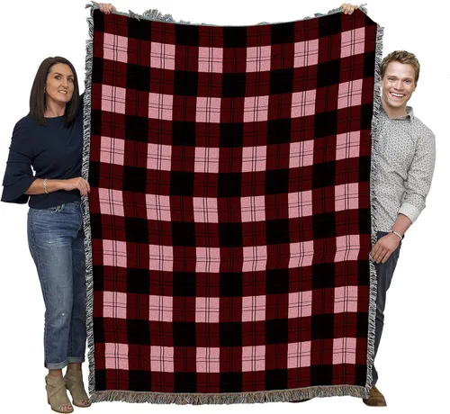 Miniatura 21 de Pure Country Weavers - Manta a cuadros Black Watch Tartan - Tapicería de regalo tejida con patrones, de algodón - Fabricada en Estados Unidos (72x54)