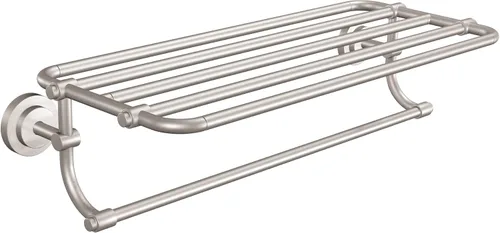 Moen DN0794BN Iso estante para toallas de baño de 60.96 cm estilo hotel con barra para toallas, níquel cepillado