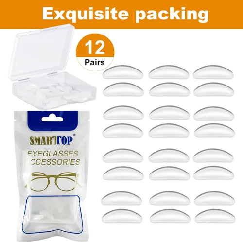 Miniatura 3 de Almohadillas adhesivas para la nariz, 12 pares de almohadillas ultra finas de 0.069 pulgadas con respaldo súper adhesivo, silicona antideslizante
