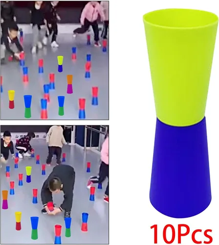 Miniatura 7 de 10 tazas abatibles invertidas para entrenamiento de agilidad de velocidad y coordinación corporal Verde azul oscuro