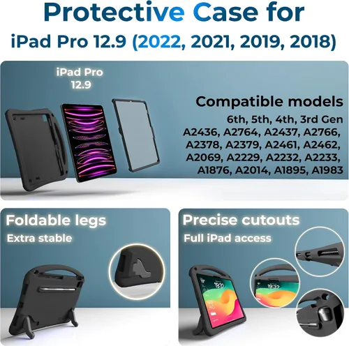 Miniatura 5 de Bam Bino Space Suit Kids - Funda para iPad Pro de 12.9 pulgadas, modelos de 3ª/4ª/5ª/6ª generación (2018-2022)
