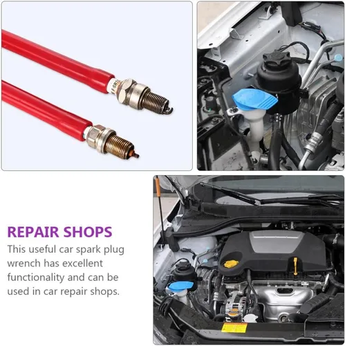 Miniatura 4 de VICASKY Herramienta de bujía, enchufe de bujía de goma roja para automóviles y motocicletas, removedor de instalación portátil para motocicletas