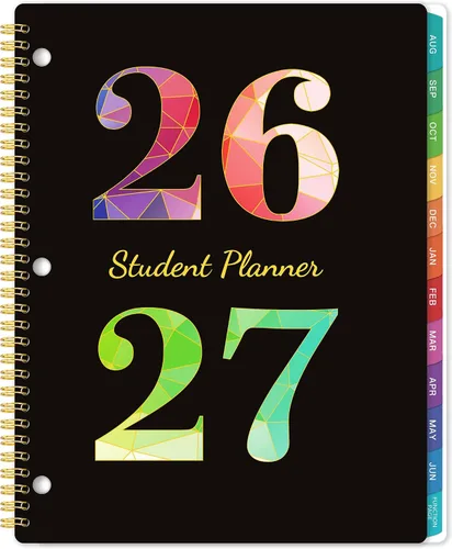 Planificador estudiantil 2026-2027 – Planificador escolar académico 2026-2027 de agosto de 2026 a junio de 2027, organizador de lecciones semanales