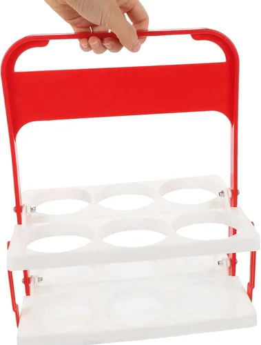 Miniatura 8 de Luxshiny Portador de botellas de cerveza de plástico Soporte plegable para bebidas Estante de botellas de vino Cesta de almacenamiento de cerveza