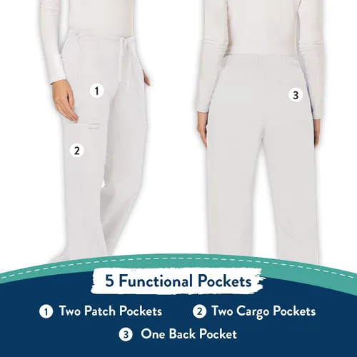 Miniatura 5 de Cherokee - Pantalones quirúrgicos elásticos Workwear Revolution WW120 para mujer, suaves y con cordón ajustable