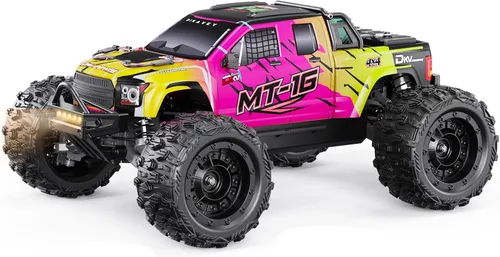 Miniatura 15 de 1/16 80km/h Camión RC sin escobillas 4WD, Coches de control remoto todo terreno actualizables con batería 3S, Camión RC todoterreno rápido Rojo