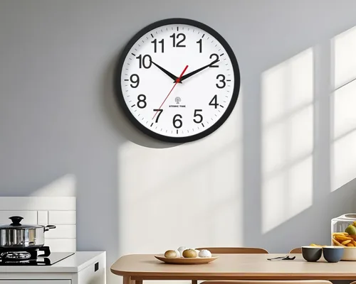 Miniatura 7 de Rohioue Reloj de Pared Atómico, Relojes de Pared Modernos de 10 Pulgadas Operados con Batería, Reloj Analógico para Sala de Estar, Oficina, Hogar