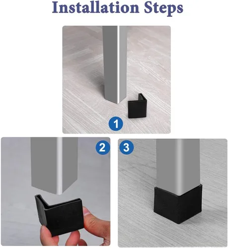 Miniatura 7 de uxcell 0.984 x 0.984 in Ángulo de hierro almohadillas de pie en forma de L muebles de plástico para muebles de escritorio tapas de patas cubiertas