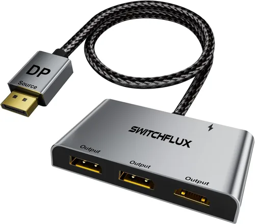 DisplayPort a Dual DisplayPort con adaptador HDMI | 4K @60 Hz | Pantalla extendida 1 en 3 salidas MST Hub para múltiples monitores compatible con