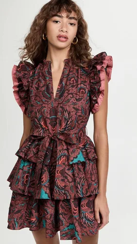 Miniatura 2 de Ulla Johnson Vestido Honoria para mujer, Carmín
