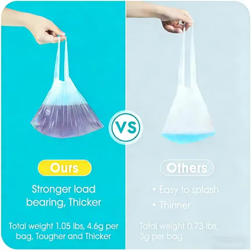 Miniatura 4 de Paquete de 100 forros desechables para orinal con cordón, bolsas de entrenamiento de ajuste universal de 17.3 x 9.4 pulgadas, forro de asiento