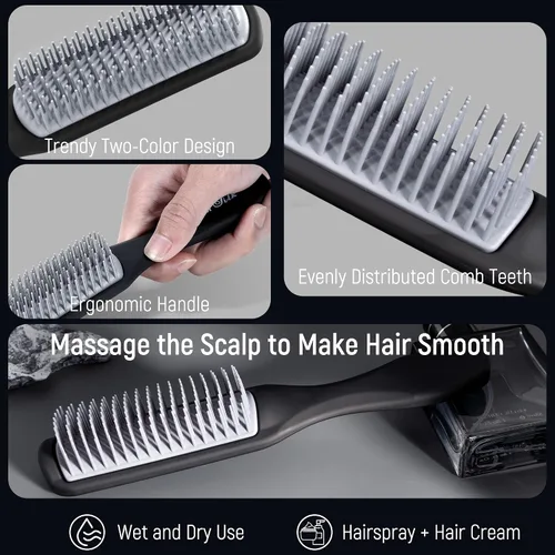 Miniatura 3 de SalonSilk Cepillo de Cabello para Hombres, Juego de 5 Piezas de Cepillo de Cabello y Peine de Peinado para Hombres - Herramientas Profesionales