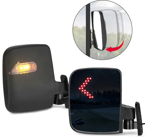 Miniatura 5 de KEMIMOTO Espejos laterales para carrito de golf con luces direccionales LED, espejos retrovisores universales compatibles con Club Car, EZGO, ICON