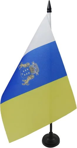 Miniatura 37 de Bandera de mesa de Andalucía 4'' x 6'' - Bandera de escritorio de la región española de Andalucía 5.9 x 3.9 in - Barra y base de plástico negro - AZ