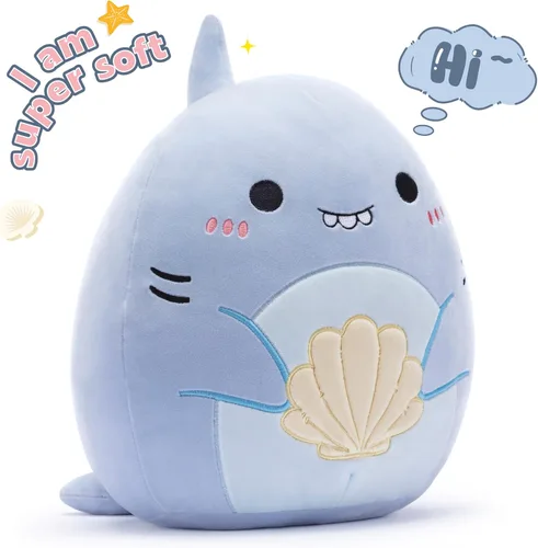 Miniatura 2 de Almohada grande de peluche de tiburón de juguete, tamaño grande, lindo y suave de 14 pulgadas, almohada Kawaii para abrazar, regalo para niños