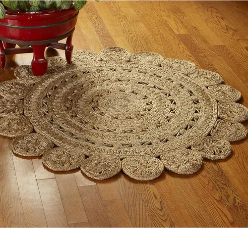 Miniatura 23 de LR Home - Alfombra ovalada de yute natural de 5 x 7 pies para decoración del hogar, alfombras trenzadas para sala de estar, dormitorio, sala