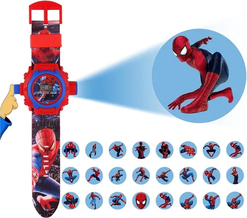 Miniatura 3 de LEMONADE Pack de 2 - Unisex Niños Favorito Spiderman 24 Character Banda Proyector & M3 Digital Led Pulsera Band Reloj de Pulsera para Niños, Niños
