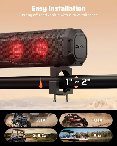Miniatura 8 de Ehaho Barra de sonido UTV de 8 altavoces de 35 pulgadas, altavoces Bluetooth para carrito de golf [RGB y luz estroboscópica que cambia de color]