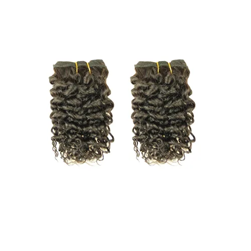 Miniatura 3 de VIOLET Cabello 8 Pulgadas Brasileño Rizado Profundo Tejido Cabello Corto Humano 6 Paquetes Con Cierre 100% Extensiones de Cabello Humano Sin