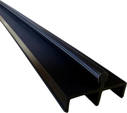 KC Hardware - Riel de puerta corrediza de vinilo de alta calidad con cubierta de acero inoxidable, ideal para puertas de vidrio y mosquitera, Negro