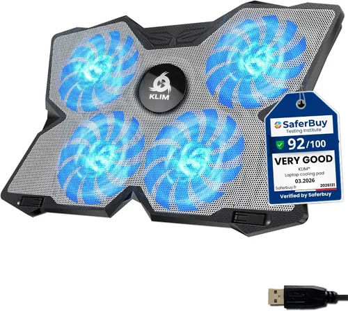 Miniatura 11 de KLIM Almohadilla de enfriamiento para laptop Wind - Más de 500 000 unidades vendidas - Nuevo - El ventilador de enfriamiento de acción rápida más