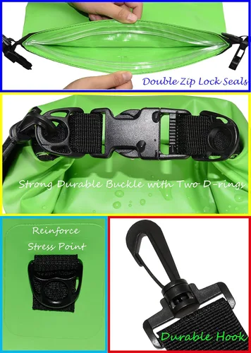 Miniatura 3 de Freegrace - Juego de 3 bolsas secas impermeables, bolsa seca con 2 cierres y correa de hombro desmontable; bolsa de cintura y funda para teléfono