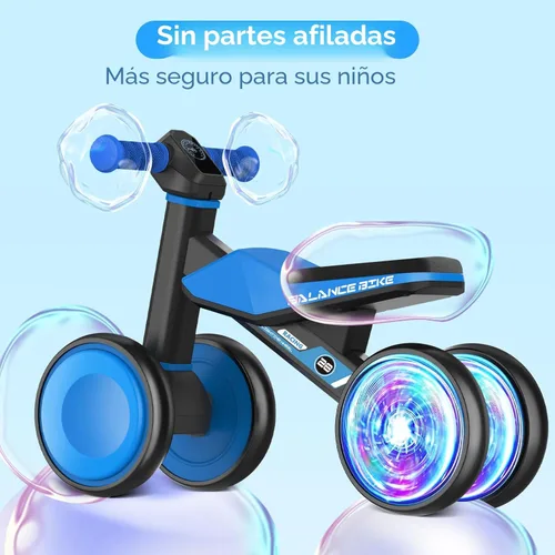 Miniatura 5 de ESPRAY - Bicicleta de equilibrio para bebés con iluminación colorida, para niños de 1 año, primera bicicleta para niños de 12 a 24 meses con asiento