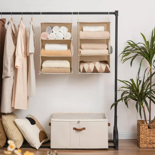 Miniatura 8 de StorageWorks Organizador de armario jumbo de 6 estantes, dos estantes colgantes separables de 3 estantes para armario, 13 pulgadas de profundidad x