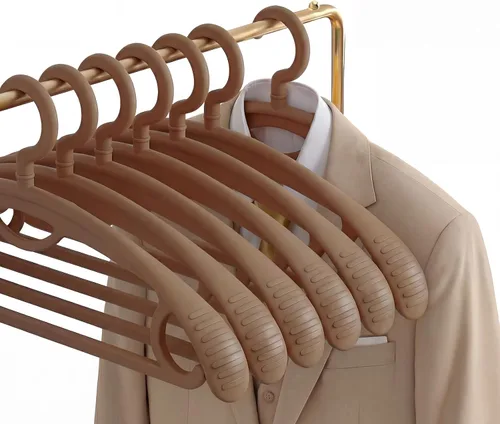 Percha de plástico para ropa, extra grueso, hombro ancho, para adultos, rotación de 360 grados, antideslizante, resistente al deslizamiento,