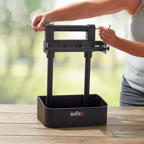 Miniatura 2 de Mr. Bar-B-Q Carrito plegable para barbacoa con gancho extendido, almacena todos los accesorios de parrilla en un solo lugar, organizador de barbacoa